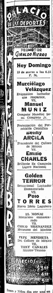 source: http://www.luchadb.com/images/cards/1950Laguna/19500319palacio.png