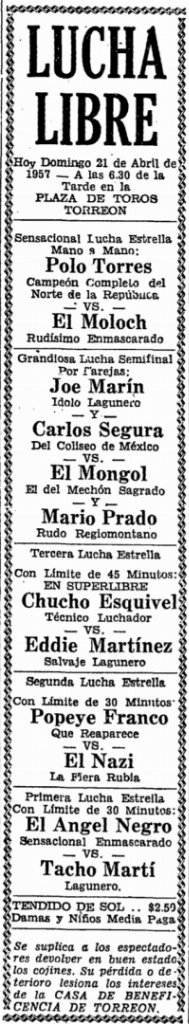 source: http://www.luchadb.com/images/cards/1950Laguna/19570421plaza.png